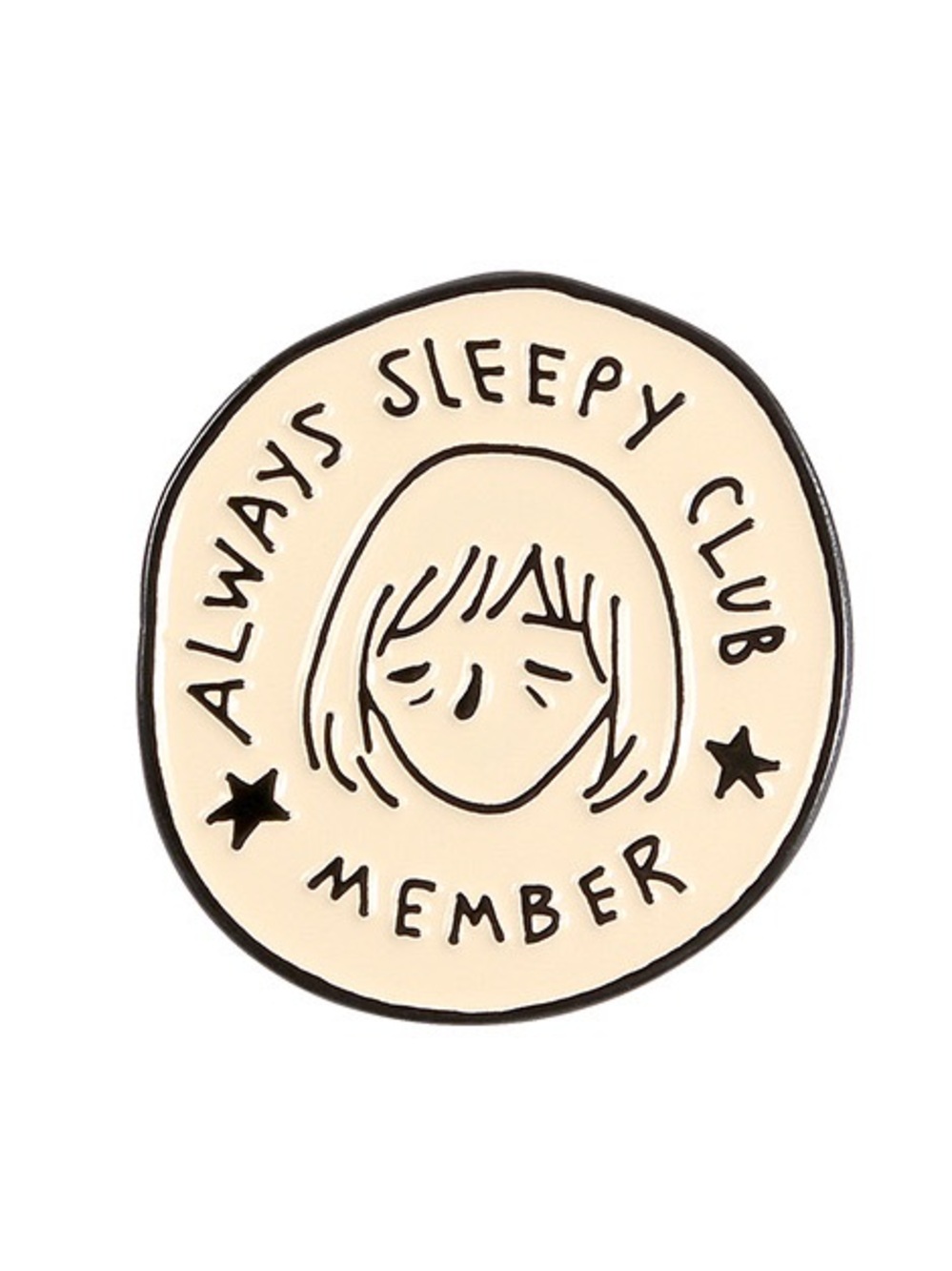 Always Sleepy Club Member Enamel Pin – Cute Tired Mood Lapel Pin